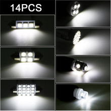 New 14Pcs LED 1157 T10 31 36mm High Quality Super Bright Interior Map Dome License Plate Light Low Consumption Kit White#294064 2024 - buy cheap