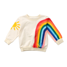 Camiseta infantil de arco-íris, blusa de roupas, suéter, cardigã 2024 - compre barato