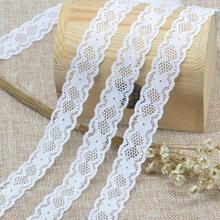 KALASO 5 ярдов Красивая Белая эластичная кружевная обшивка, лента для шитья, материалы для рукоделия, свадебные украшения, аксессуары 2,1 см 2024 - купить недорого