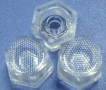 AERC-12 hexagonal impermeable, Grado: 60, tamaño de lente: 12x8,49mm, superficie: cuentas, materiales PMMA 2024 - compra barato