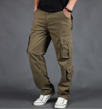 2019 New Men's Cargo Pants Mens Casual Multi Pockets Military Pants Men Outwear Army Straight slacks Long Trousers 2024 - buy cheap