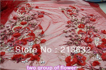 1 шт. 3D Цветы африканские трехмерные цветы блестки лучшая Вышивка Марля свадебная одежда Чонсам сделай сам Ткань кружево. 2024 - купить недорого