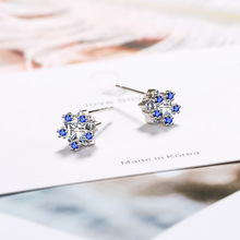 Royal Blue Elegant Zircon Five Pointed Star Stud Earring For Women 925 Sterling Silver Jewelry Gift mujer brincos 2024 - buy cheap
