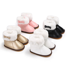 Spring and Autumn 0-1 years old female baby rubber bottom plus cotton warm snow boots baby shoes toddler shoes 2024 - buy cheap