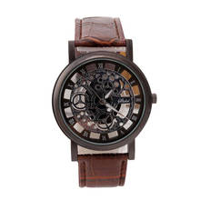 Мужские кварцевые часы Lether, спортивные, из нержавеющей стали, с кожаным циферблатом, 43 2024 - купить недорого