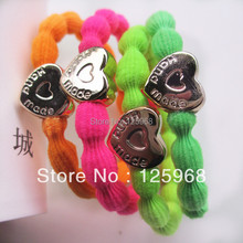 Free Shipping!New Arrive 100pcs/lot Fashion Neon Color Hair Tie Rope Headband Carved Heart&Lotus Rubber band Hairband 2024 - buy cheap