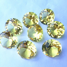 5pcs 30mm K9 Crystal glass Yellow nature  feng shui stones Diamond jewel birthday party decor wedding home dress holiday gifts 2024 - buy cheap