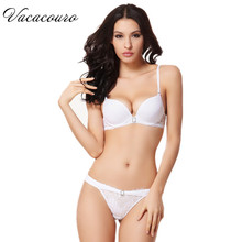 New Brand Elegant Lace Bra & Brief Set Underwear Set ,Sexy Seamless White Push Up Brassiere and Transparent Thong Set BS229 2024 - buy cheap