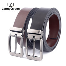 LannyQveen-Cinturón de doble cara para hombre, Cinturón de piel auténtica con hebilla, venta al por mayor, envío gratis 2024 - compra barato