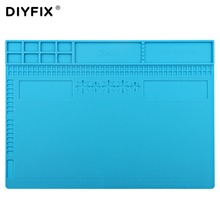 DIYFIX 34x24 см ESD Теплоизоляционный силиконовый паяльник для телефона ПК компьютера BGA ремонтный коврик для обслуживания платформы DIY инструмен... 2024 - купить недорого