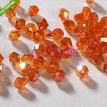600 Pcs Bicone facetada cristal Spacer Beads encantos 4 mm laranja AB revestimento para jóias fazendo artesanato DIY 2024 - compre barato
