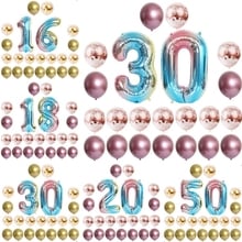 22pcs/set 18 30th Happy Birthday Metal Confetti Balloon 32 Inch Gradient Color Number Foil Balloon Birthday Party Decoration 55 2024 - buy cheap