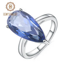 Блестящее серебряное кольцо для коктейлей GEM'S 7,89ct Iolite, голубые бриллиантовые кольца для женщин, Изящные Ювелирные изделия 2024 - купить недорого