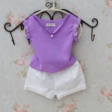 Conjunto de ropa para bebé y niña, chaleco + Pantalones cortos, trajes informales de 2 piezas, ropa para niño de 1 a 16 años, verano 2019 2024 - compra barato