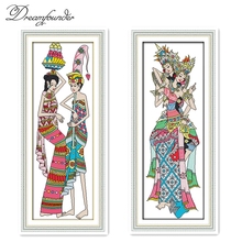 Indonésio dança kit ponto cruz contagem 11ct 14ct aida lona impressa pontos de bordado DIY handmade needlework 2024 - compre barato