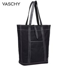 VASCHY-Bolsos Retro de lona de cuero para mujer, bolsas de lujo, de diseñador, resistentes al agua, para ordenador portátil de 15,6 pulgadas 2024 - compra barato