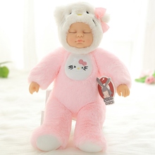 Bebê dormindo boneca de pelúcia kitty simulação do bebê bonecas crianças playmate de pelúcia brinquedo animal ovelhas crianças presente aniversário recheado brinquedos 2024 - compre barato