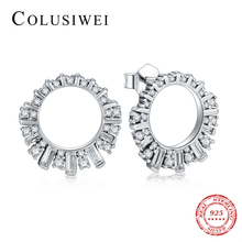Colusiwei 925 Sterling Silver Sparkling Classic Elegant Vintage Stud Earrings Luxury Zircon Earring For Women Silver Jewelry 2024 - buy cheap