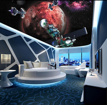 Papel DE pared personalizado para sala DE estar, tapiz impermeable DE pared DE techo, 3 d, Estrella y lanzadera espacial 2024 - compra barato