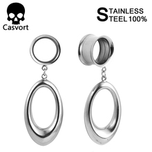 Casvort piercing tunnels ear piercing new arrival stainless steel ear plugs body jewelry tunnels pair selling 2pcs/lot 2024 - buy cheap