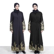 Dubai kaftan Dress Muslim Party Abaya Women Arabic Lace Cardigain Patchwork turkey Islam Prayer caftan marocain dresses CN-096 2024 - buy cheap