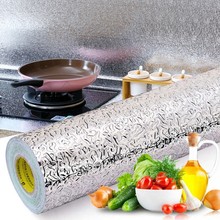 100 см кухонная настенная плита из алюминиевой фольги маслостойкие наклейки противообрастающие высокотемпературные самоклеящиеся наклейки на стену 2024 - купить недорого