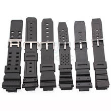 Silicone Rubber Watch Strap Band Men Black Sports Diving Watchbands Stainless Steel Pin Buckle  Watch Accessories 2024 - buy cheap