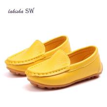 New 2021 Children Shoes PU Leather Casual Styles Boys Girls Shoes Soft Comfortable Loafers Slip On Kids Shoes Size 21-36 black 2024 - buy cheap