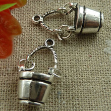 90 pieces tibetan silver bucket charms 25x11mm #1674 2024 - buy cheap