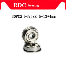 High quality 30pcs ABEC-5 F695ZZ flanged Bearing 5*13*4 mm 5x13x4 mm metal F695Z Ball Bearings F695 ZZ Smooth operation 2024 - buy cheap