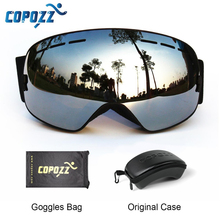 COPOZZ Ski Goggles with Box Case Ski Mask UV400 Anti-fog Snow Goggles Big Spherical Skiing Snowboarding for Women Men 2024 - buy cheap
