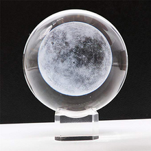80 мм Луна стеклянный хрустальный шар астрономическая научная модель фото реквизит Декор для дома и офиса без подставки 2024 - купить недорого