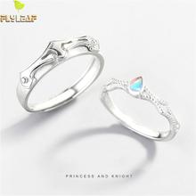 Flyleaf-anillo abierto de Plata de Ley 925 para hombre y mujer, anillo abierto de princesa y Caballero, piedra lunar natural, joyería fina 2024 - compra barato