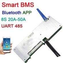 smart 8S 50A-20A Lifepo4 & li-ion Lithium battery protection board BMS system Bluetooth phone APP RS485 UART software monitor 2024 - buy cheap