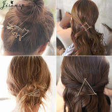 Jisensp Fashion Woman Hair Accessories Geometric Hair Clip Pin Metal Triangle Alloy Hairband Cat Hairgrip Barrette Girls Holder 2024 - buy cheap