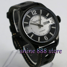 Parnis-Reloj Automático para hombre, con esfera de cristal de zafiro, caja de PVD, Miyota, 42mm, blanco y negro 2024 - compra barato