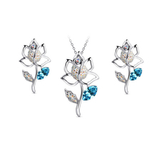 G129 rose crystsl jewelry set accessoriesv big pendant with chain party necklace and necklace 2024 - buy cheap