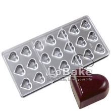 New 21 cavities Heart shape chocolate pad moulds by PC Polycarbonate mold forma de bolo for DIY baking formas mold candy maker 2024 - buy cheap
