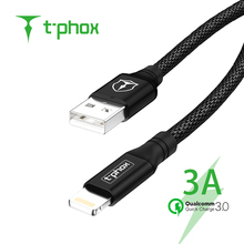 T-phox Классический USB кабель для iPhone xs max зарядное устройство USB кабель для передачи данных для iPhone X 8 6 6s 2.4A USB кабель для зарядки Телефонный Шнур адаптер 2024 - купить недорого