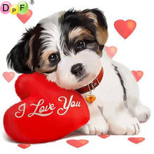 DPF DIY The puppy love 5D diamond embroidery home decor wall painting diamond mosaic square crafts diamond painting cross stitch 2024 - buy cheap