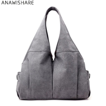 ANAWISHARE Women Canvas Handbags Ladies Tote Bags Large Shoulder Bag Female Casual Bags Handbags Bolsa Feminina Bolsos Mujer 2024 - buy cheap