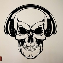 Music Skull Vinyl Wallpaper Stickers for Interior Design Living Room Decor Art Wall Decals Bedroom Home Decorate YY14 2024 - buy cheap