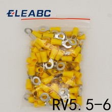 RV5.5-6 Yellow Ring insulated terminal cable Crimp Terminal suit 4-6mm2 Cable Wire Connector 100PCS/Pack RV5-6 RV 2024 - buy cheap
