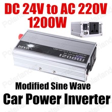 Transformador de voltaje de onda sinusoidal modificada para coche, 1200W, camión, barco, USB, 24V DC a AC 220V, cargador de corriente de potencia 2024 - compra barato