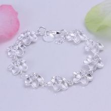 925 jewelry silver plated bracelet, 925 jewelry jewelry Inlaid Plum Flower Bracelet H179 2024 - buy cheap