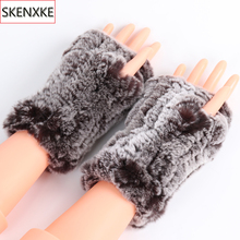 2022 Fashion Girl Natural Real Rex Rabbit Fur Gloves Lady Good Elastic Knitted Rex Rabbit Fur Mittens Real Rex Rabbit Fur Gloves 2024 - buy cheap