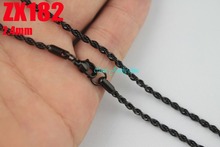 500mm 19.5 Inch stainless steel black colors 2.3mm twist chain man male fashion necklace chains 10pcs ZX182 2024 - buy cheap