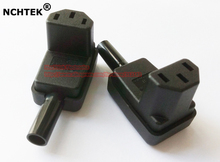 NCHTEK-enchufe hembra C13 IEC 320 C13, conector de Cable/Cable de alimentación AC 10A/250V, 90 grados en ángulo, 2 uds., Envío Gratis 2024 - compra barato