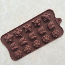 15 Even 3D tulipanes de silicona molde de Chocolate DIY barra de caramelo moldes de Fondant sin olor herramientas de decoración de pasteles 2024 - compra barato