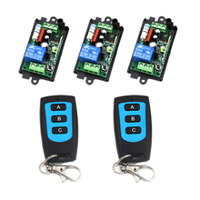 Interruptor sem fio de controle remoto, ac 110v 220v 10a 1ch rf, 315/433 mhz 2 * transmissores à prova d' água + 3 * receptor sku: 5404